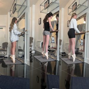 Ballet class pointe shoe fitting